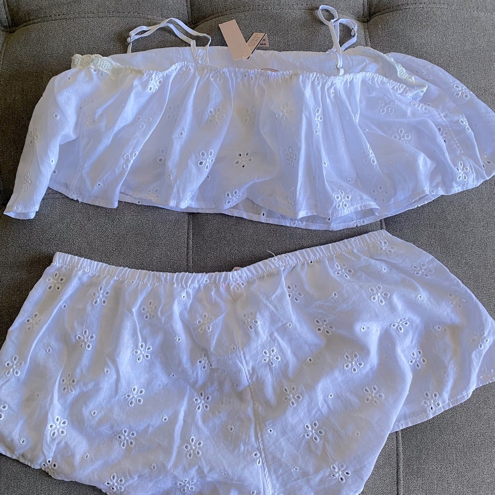 Victoria's Secret White Eyelet Pajama Set